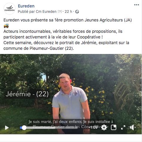 JA STORY Eureden : une campagne vidéo pour présenter nos Jeunes Agriculteurs sur les réseaux sociaux