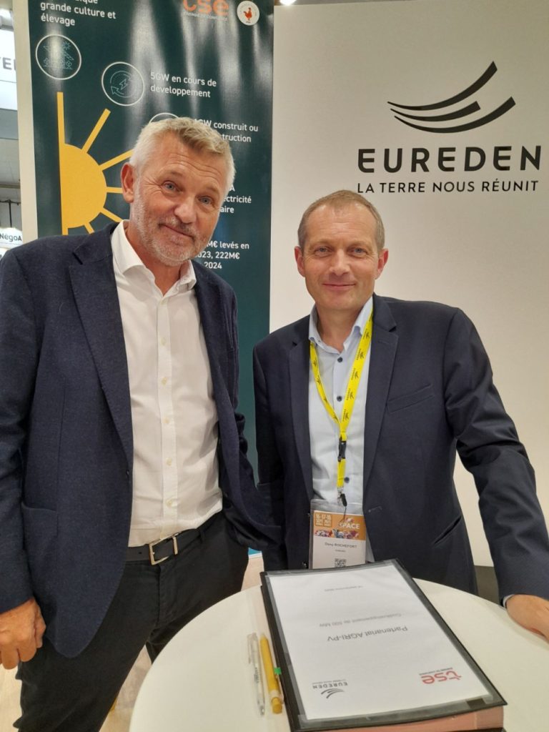 À l’occasion du SPACE 2025, @Eureden et @TSE, énergie de confiance officialisent leur partenariat pour développer des projets agrivoltaïques en élevage bovin en Bretagne et en Loire-Atlantique.